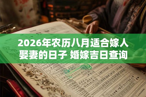 2026年农历八月适合嫁人娶妻的日子 婚嫁吉日查询