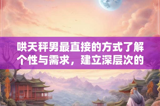 哄天秤男最直接的方式了解个性与需求，建立深层次的联系