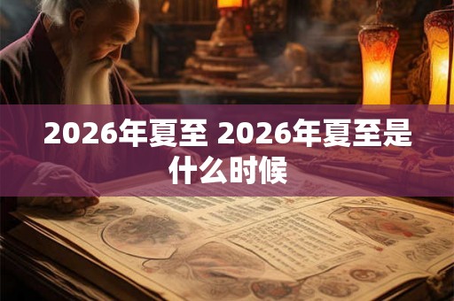 2026年夏至 2026年夏至是什么时候