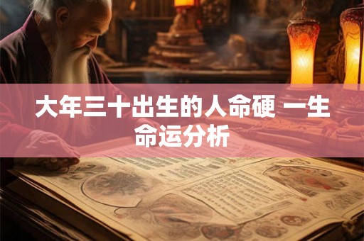 大年三十出生的人命硬 一生命运分析