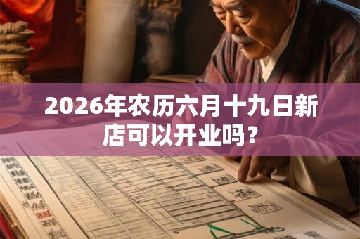 2026年农历六月十九日新店可以开业吗？