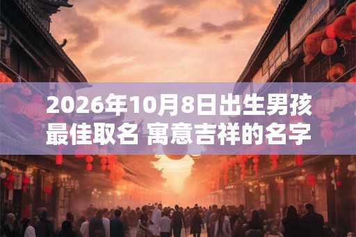 2026年10月8日出生男孩最佳取名 寓意吉祥的名字 2026年10月8日出生男孩最佳取名 寓意吉祥的名字