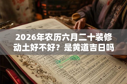 2026年农历六月二十装修动土好不好？是黄道吉日吗？