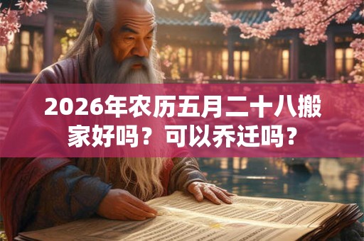 2026年农历五月二十八搬家好吗？可以乔迁吗？