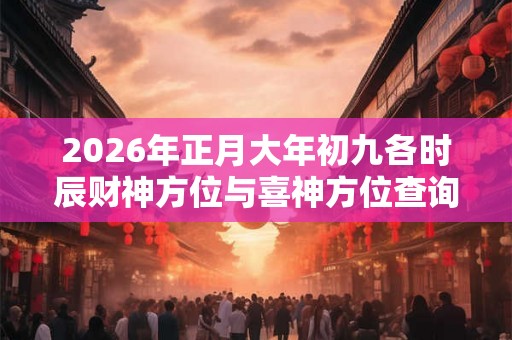 2026年正月大年初九各时辰财神方位与喜神方位查询