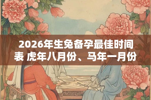 2026年生兔备孕最佳时间表 虎年八月份、马年一月份 2026年生兔备孕最佳时间表 虎年八月份、马年一月份