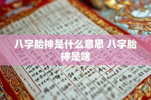 八字胎神是什么意思 八字胎神是啥