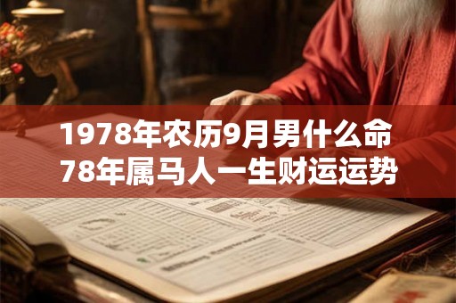 1978年农历9月男什么命 78年属马人一生财运运势