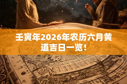 壬寅年2026年农历六月黄道吉日一览！