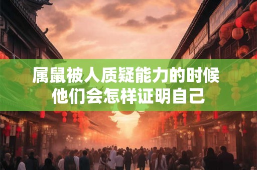 属鼠被人质疑能力的时候 他们会怎样证明自己