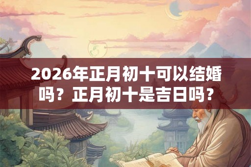 2026年正月初十可以结婚吗？正月初十是吉日吗？