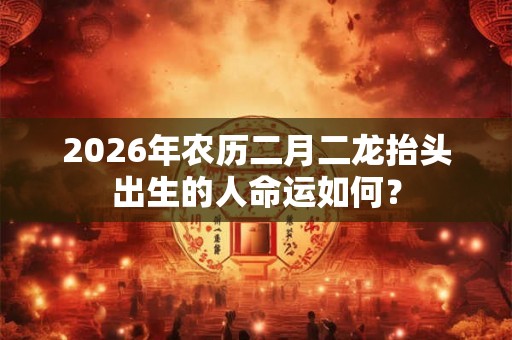 2026年农历二月二龙抬头出生的人命运如何？