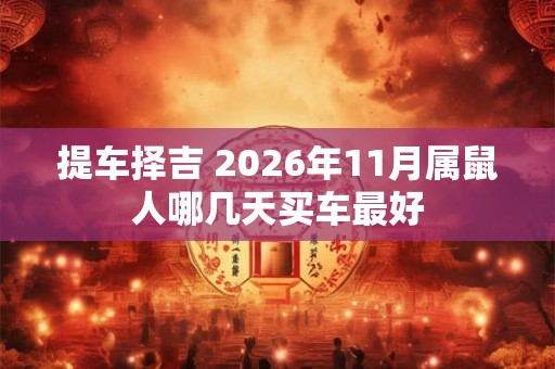 提车择吉 2026年11月属鼠人哪几天买车最好