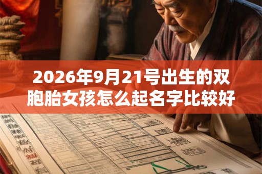 2026年9月21号出生的双胞胎女孩怎么起名字比较好，五行属什么？