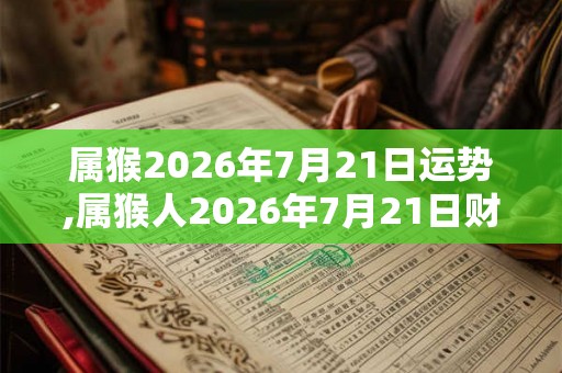 属猴2026年7月21日运势,属猴人2026年7月21日财运,生肖猴2026年7月21日运势