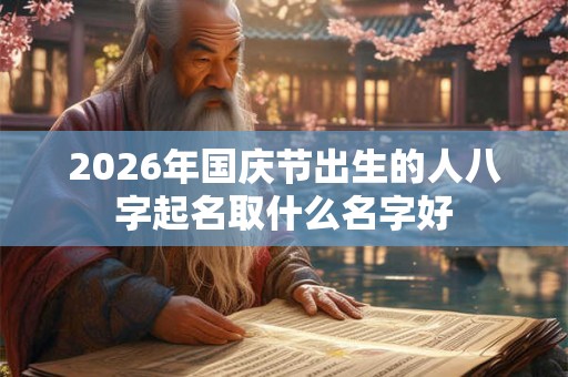 2026年国庆节出生的人八字起名取什么名字好