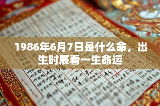1986年6月7日是什么命，出生时辰看一生命运