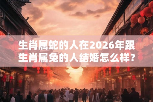 生肖属蛇的人在2026年跟生肖属兔的人结婚怎么样? 生肖属蛇的人在2026年跟生肖属兔的人结婚怎么样?