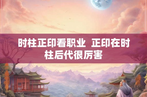 时柱正印看职业  正印在时柱后代很厉害