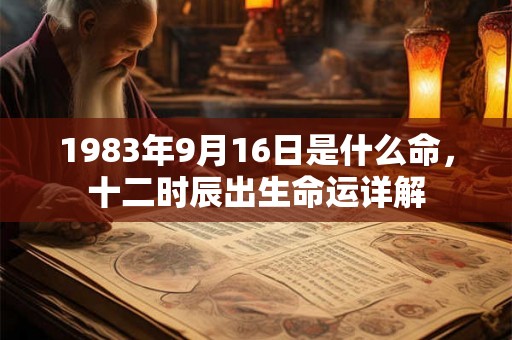 1983年9月16日是什么命，十二时辰出生命运详解