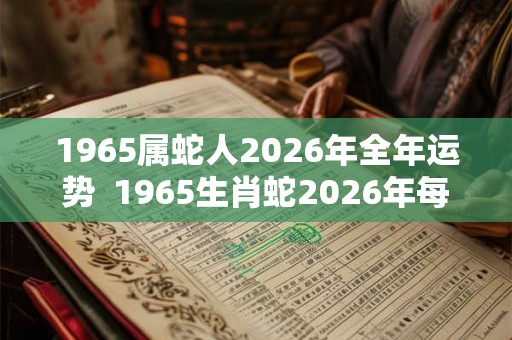 1965属蛇人2026年全年运势 1965生肖蛇2026年每月运势 1965属蛇人2026年全年运势 1965生肖蛇2026年每月运势