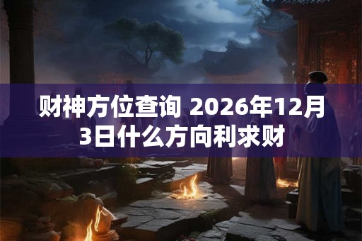 财神方位查询 2026年12月3日什么方向利求财