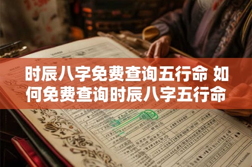时辰八字免费查询五行命 如何免费查询时辰八字五行命