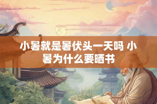 小暑就是暑伏头一天吗 小暑为什么要晒书