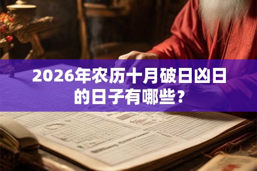 2026年农历十月破日凶日的日子有哪些？