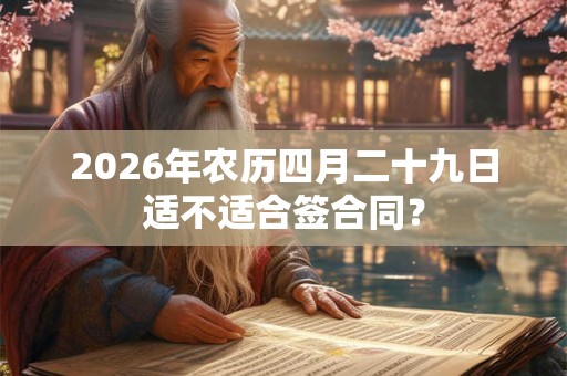 2026年农历四月二十九日适不适合签合同？