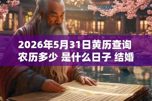2026年5月31日黄历查询 农历多少 是什么日子 结婚吉时