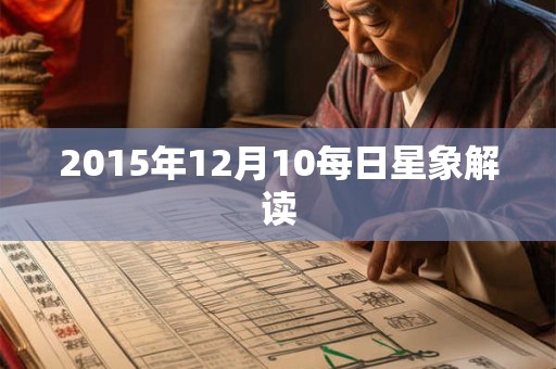 2015年12月10每日星象解读