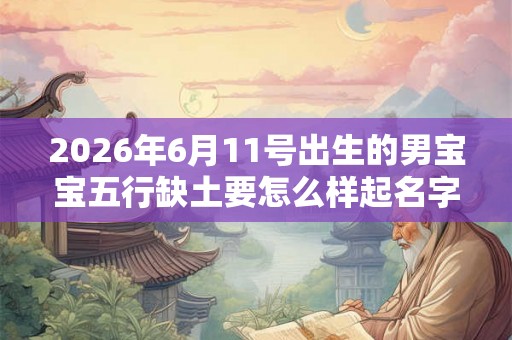 2026年6月11号出生的男宝宝五行缺土要怎么样起名字