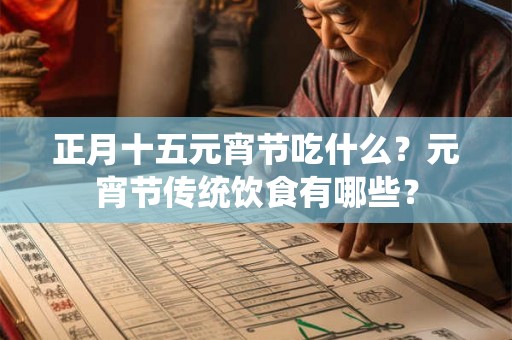 正月十五元宵节吃什么?元宵节传统饮食有哪些? 正月十五元宵节吃什么?元宵节传统饮食有哪些?