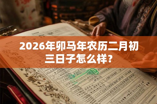 2026年卯马年农历二月初三日子怎么样？