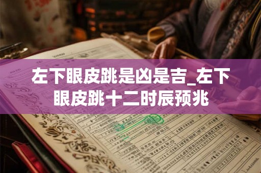 左下眼皮跳是凶是吉_左下眼皮跳十二时辰预兆