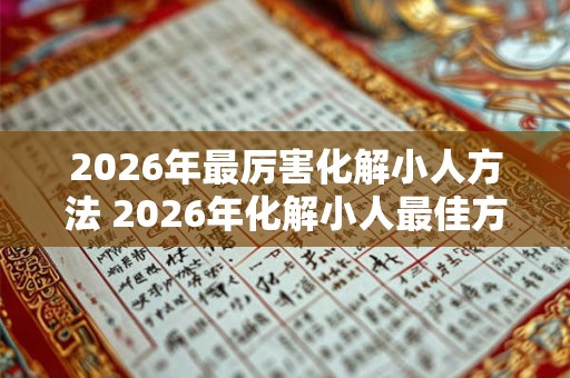 2026年最厉害化解小人方法 2026年化解小人最佳方法