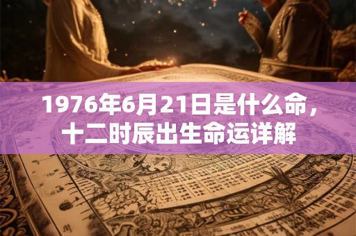 1976年6月21日是什么命，十二时辰出生命运详解
