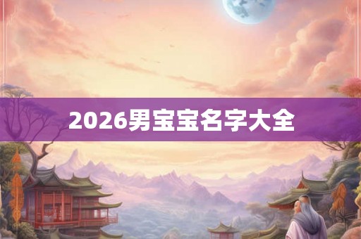 2026男宝宝名字大全