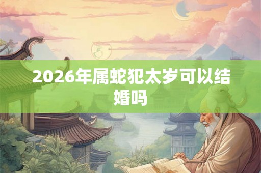 2026年属蛇犯太岁可以结婚吗