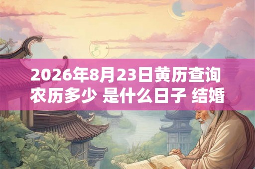 2026年8月23日黄历查询 农历多少 是什么日子 结婚吉时