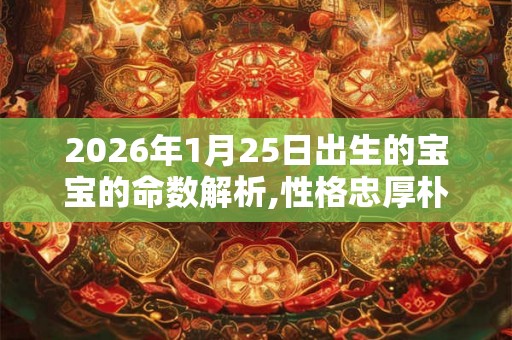 2026年1月25日出生的宝宝的命数解析,性格忠厚朴实