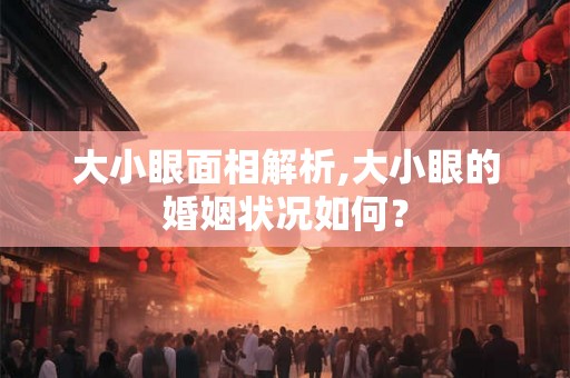 大小眼面相解析,大小眼的婚姻状况如何？