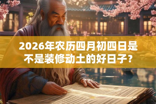 2026年农历四月初四日是不是装修动土的好日子？
