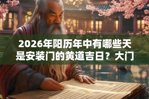 2026年阳历年中有哪些天是安装门的黄道吉日？大门什么颜色招财？