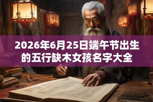 2026年6月25日端午节出生的五行缺木女孩名字大全
