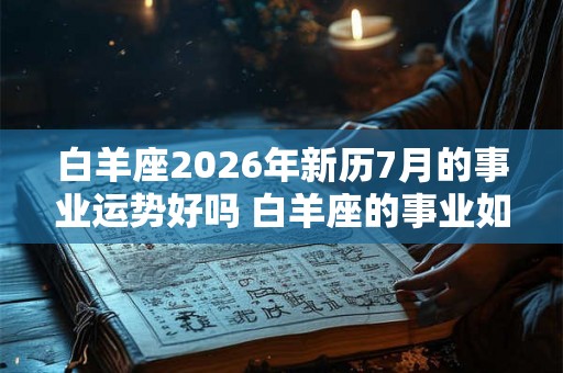 白羊座2026年新历7月的事业运势好吗 白羊座的事业如何 白羊座2026年新历7月的事业运势好吗 白羊座的事业如何