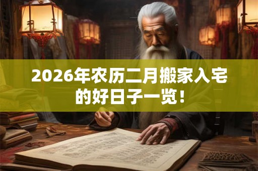 2026年农历二月搬家入宅的好日子一览! 2026年农历二月搬家入宅的好日子一览!
