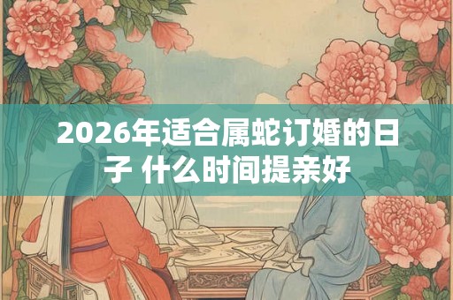 2026年适合属蛇订婚的日子 什么时间提亲好