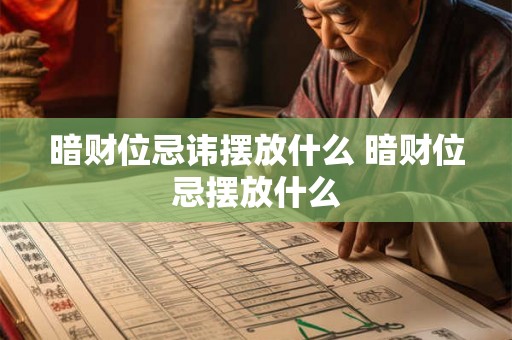 暗财位忌讳摆放什么 暗财位忌摆放什么